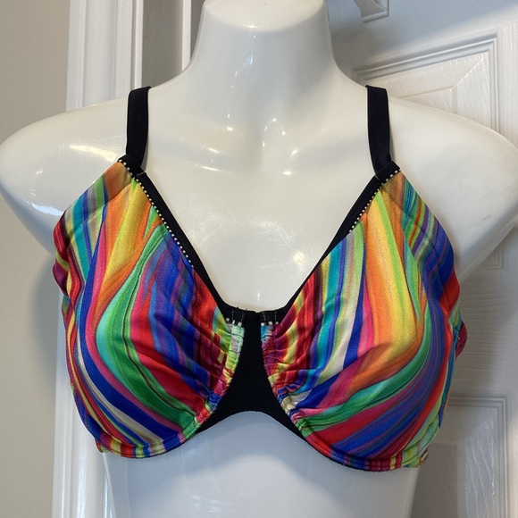 Sunflair® 2-PC Bikini Swimsuit Multicolour Striped - Sz 10 D-Cup Top/Bottom* - Picture 2 of 16